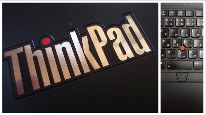 ThinkPad を示すロゴとトラックポイント