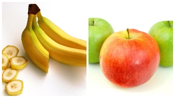 バナナとリンゴの写真
